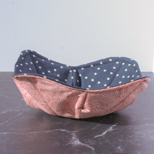 Handmade Cotton Bowl Cozy – Microwave-Safe, Reversible & Heat-Resistant (B-D)
