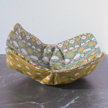 Handmade Cotton Bowl Cozy – Microwave-Safe, Reversible & Heat-Resistant (N-P)